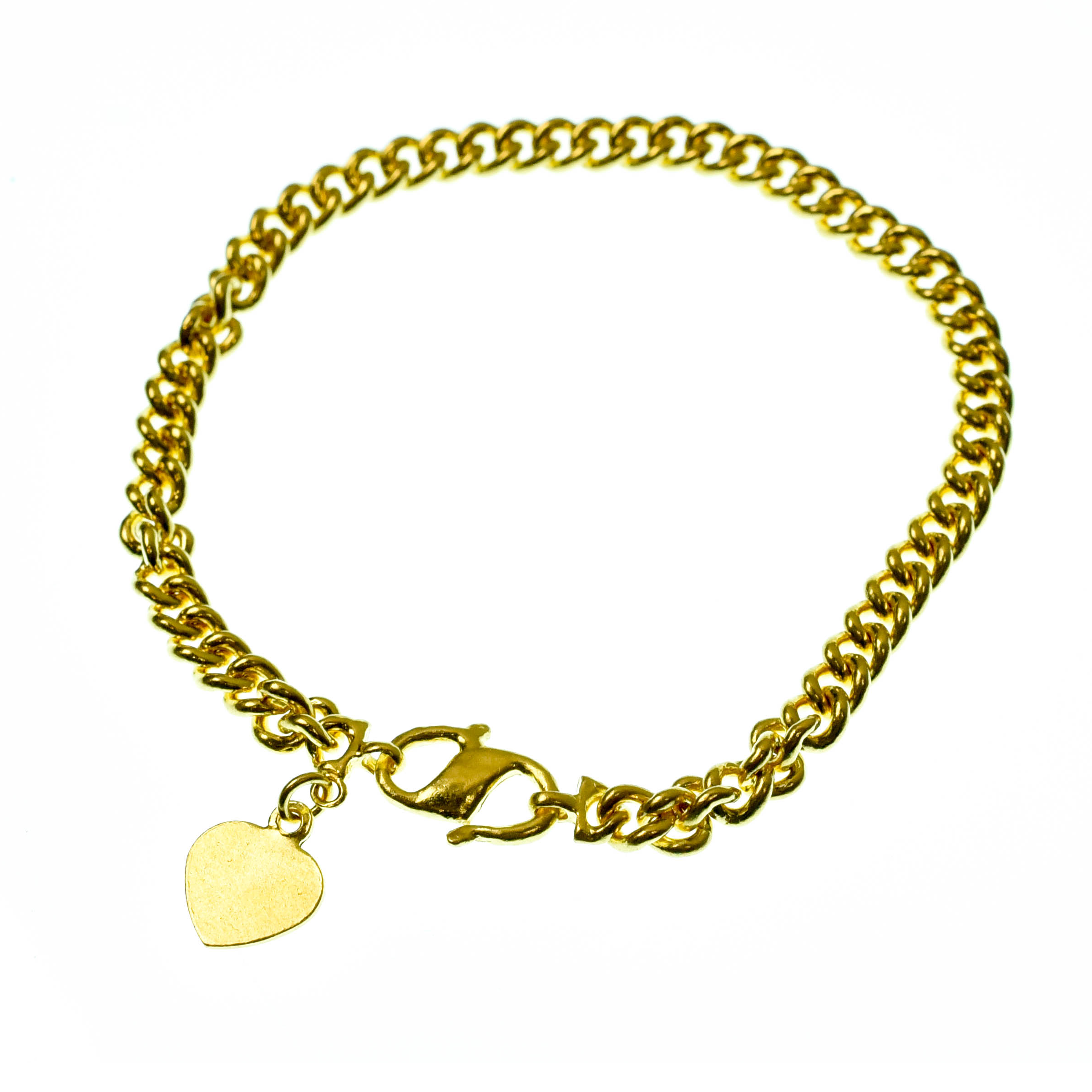 Gold Bullion Bracelet with Heart Charm 20 g